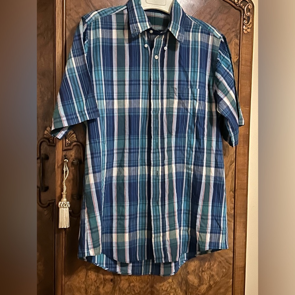 Vintage 90's Nor'easter Plaid short sleeve men's shirt preppy western
